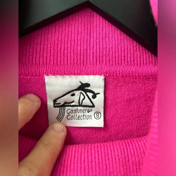 Cashmere collection bright  pink turtleneck sweater - Picture 5 of 14